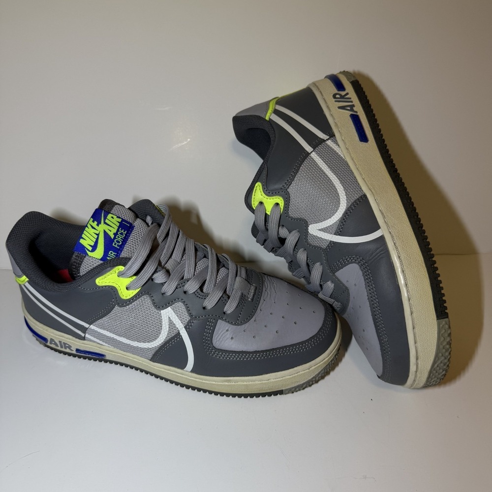 Nike Air‎ Force 1 React D/MS/X Gray Volt Blue Men's Size 7